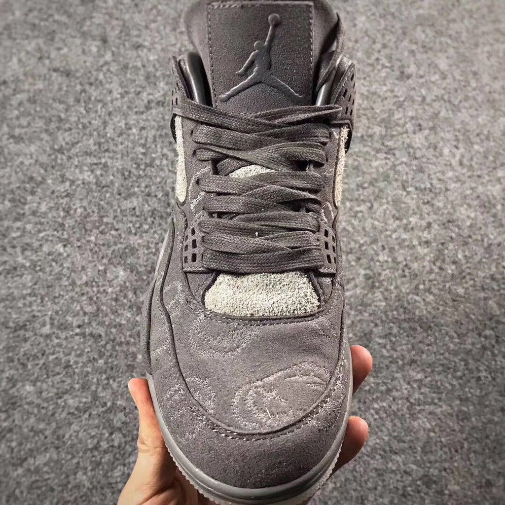 Jordan 4 KAWS Sample High-Top Sneakers in Grey