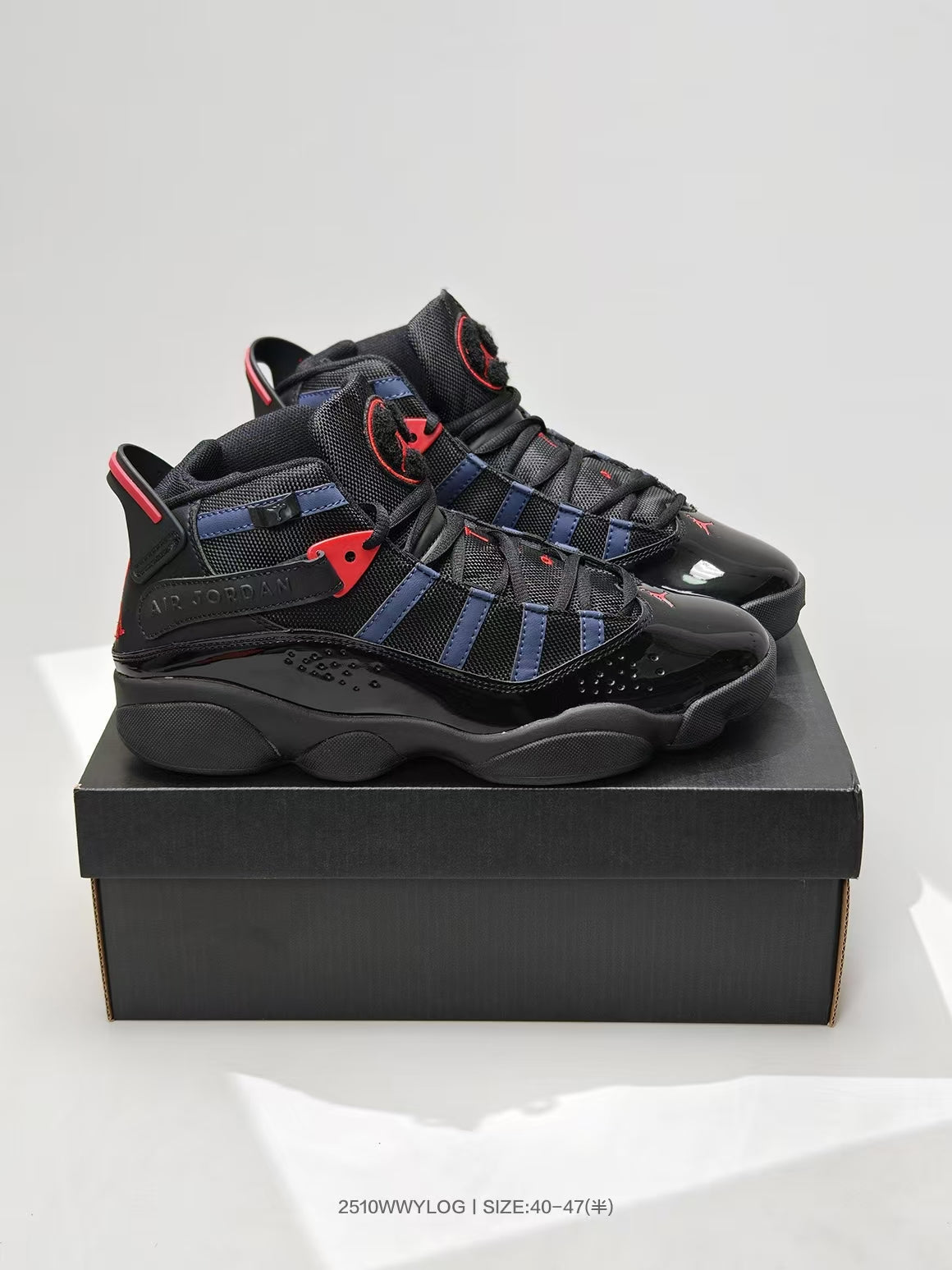 Jordan Six Rings Sneakers Black Navy Red