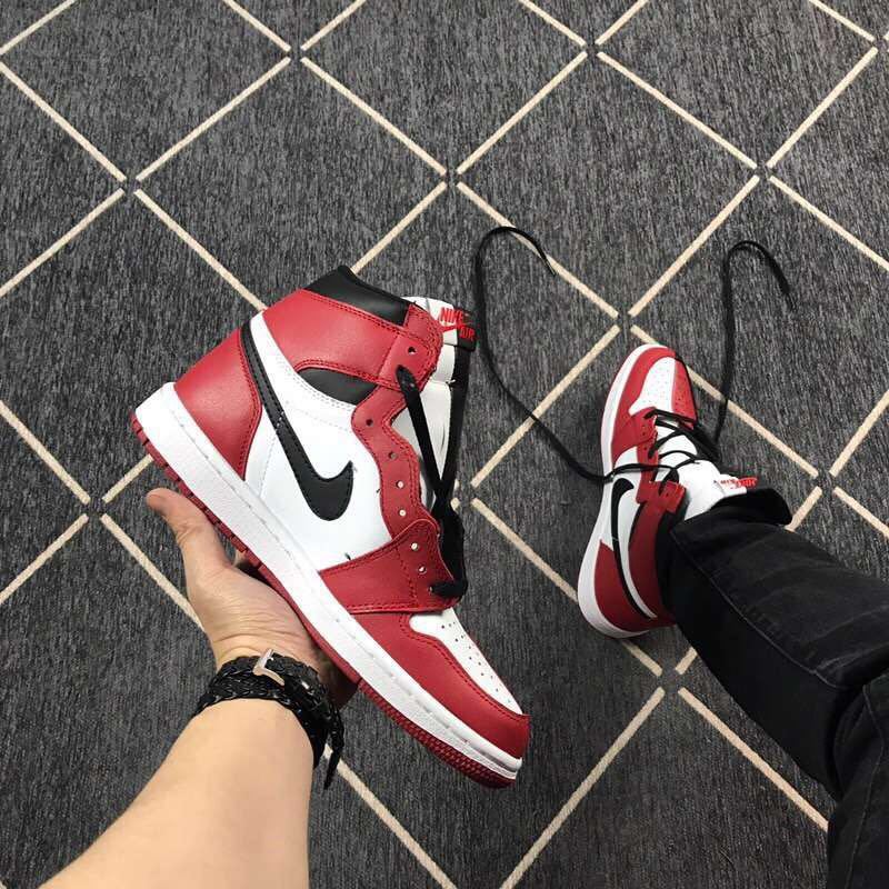 Air Jordan 1 High Black Red White Sneakers