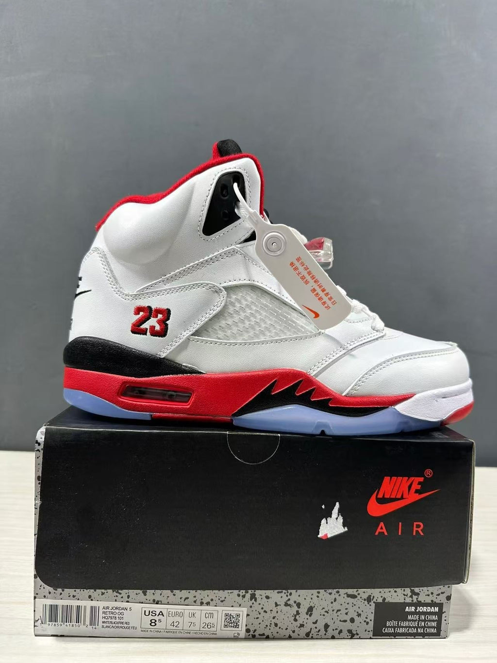 Jordan Air Jordan 5 Fire Red White Black HQ7978-101