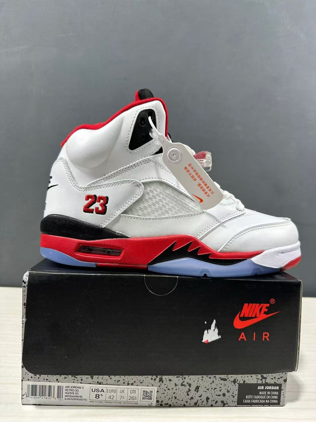 Jordan Air Jordan 5 Fire Red White Black HQ7978-101