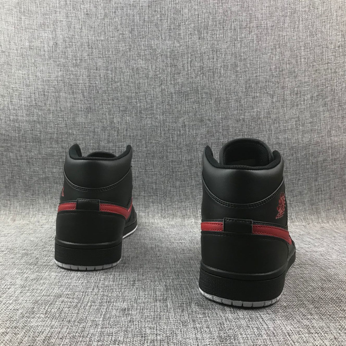Air Jordan 1 Mid Black and Red Sneakers 554724-045