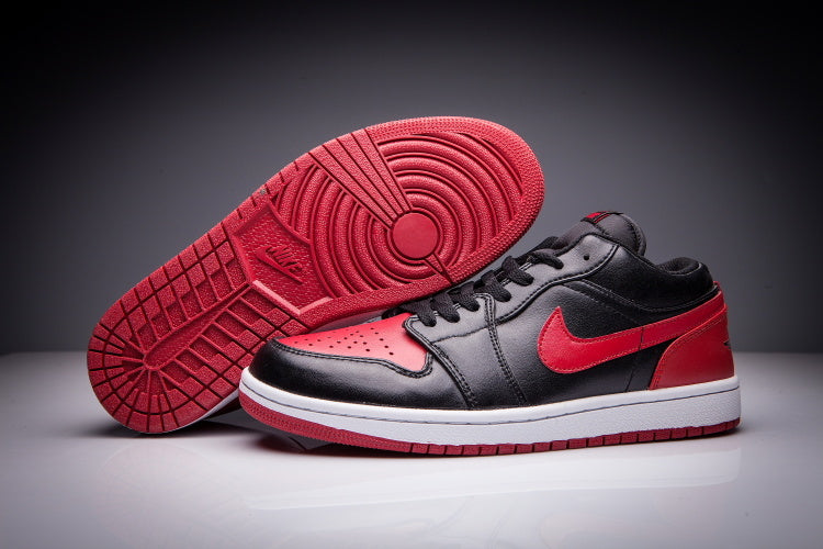 Jordan 1 Low Black and Red Sneakers