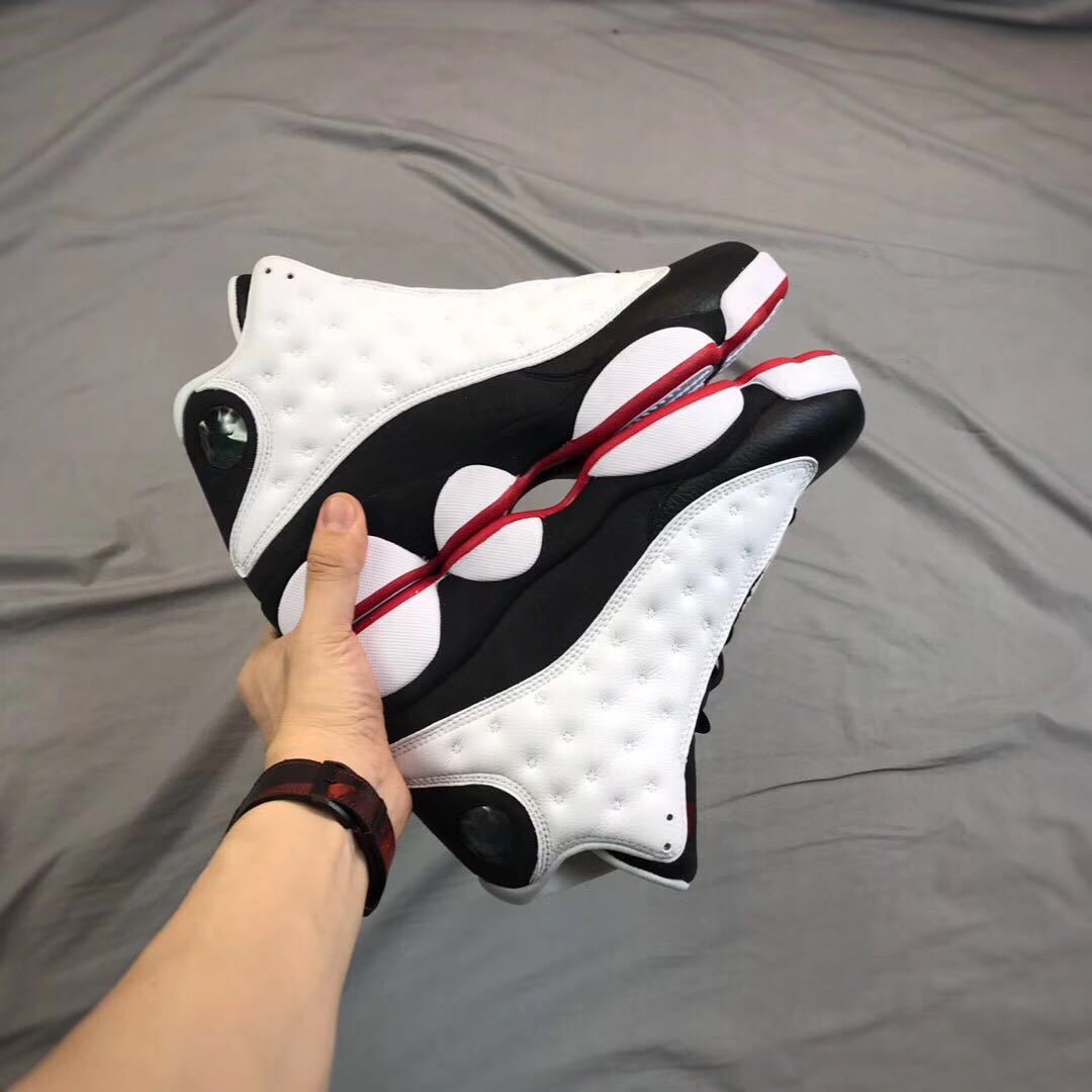 Air Jordan 13 He Got Game Sneakers Black White Red