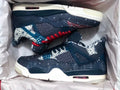 Jordan 4 Sashiko-Style Embroidered Sneakers Navy