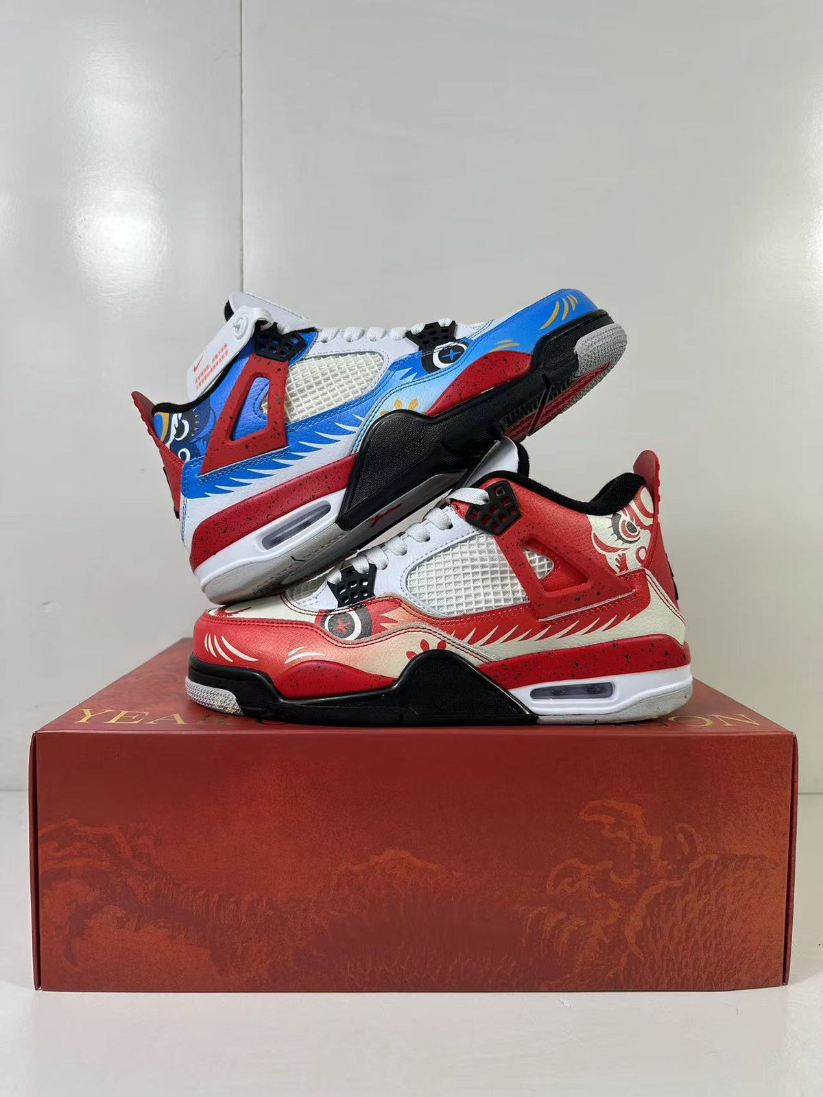 Jordan Air Jordan 4 Chinese New Year Red Blue Sneakers DH6927-161