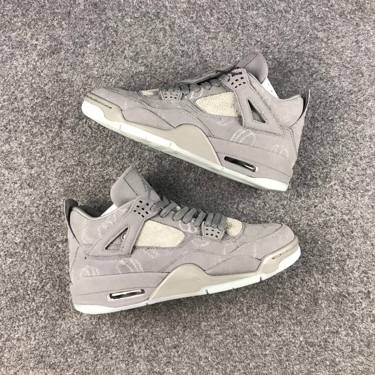 Jordan 4 KAWS Sample High-Top Sneakers in Grey