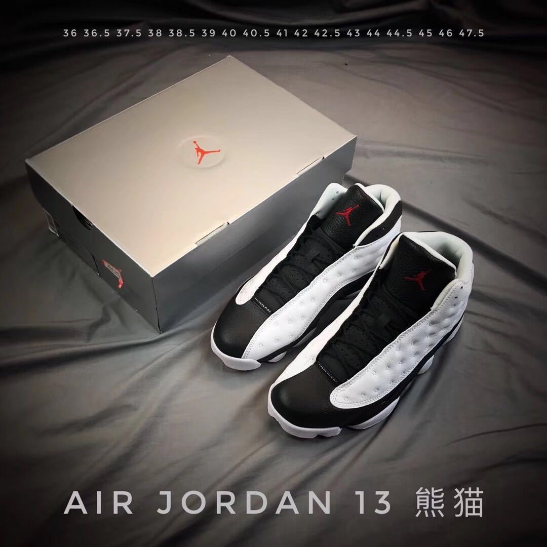 Air Jordan 13 He Got Game Sneakers Black White Red