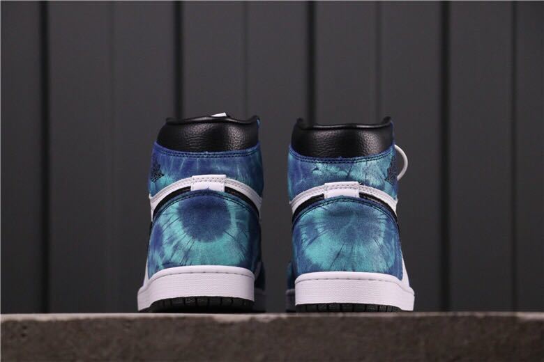 Air Jordan 1 High Tie-Dye Sneakers Blue Black White
