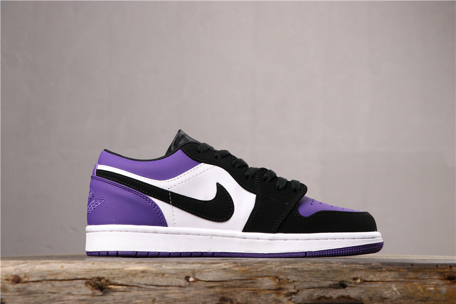 Jordan 1 Low Black White Purple 553558-125