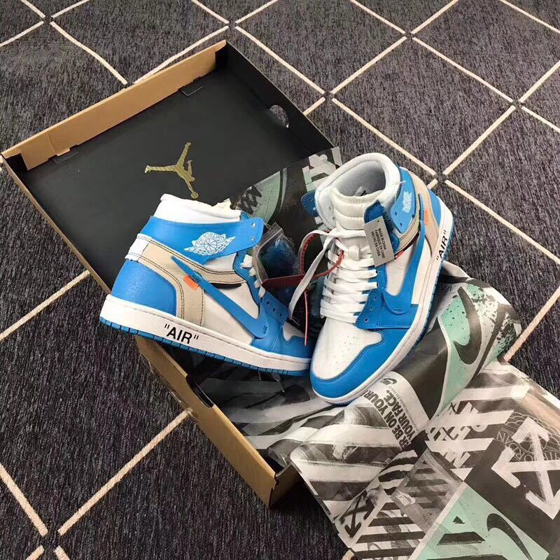 Air Jordan 1 High Off-White University Blue Sneakers