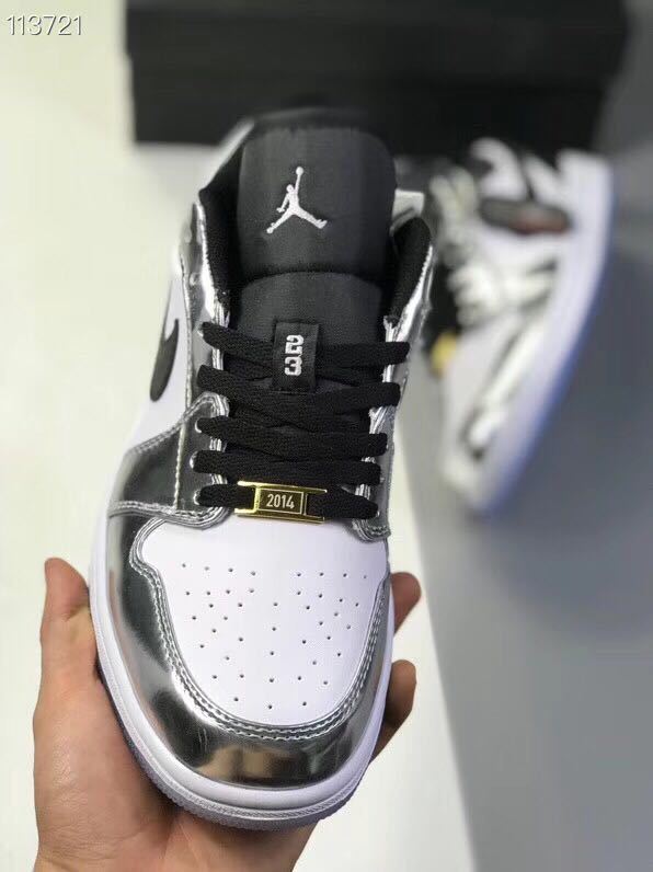 Jordan 1 Low Leonard Silver and White Sneakers