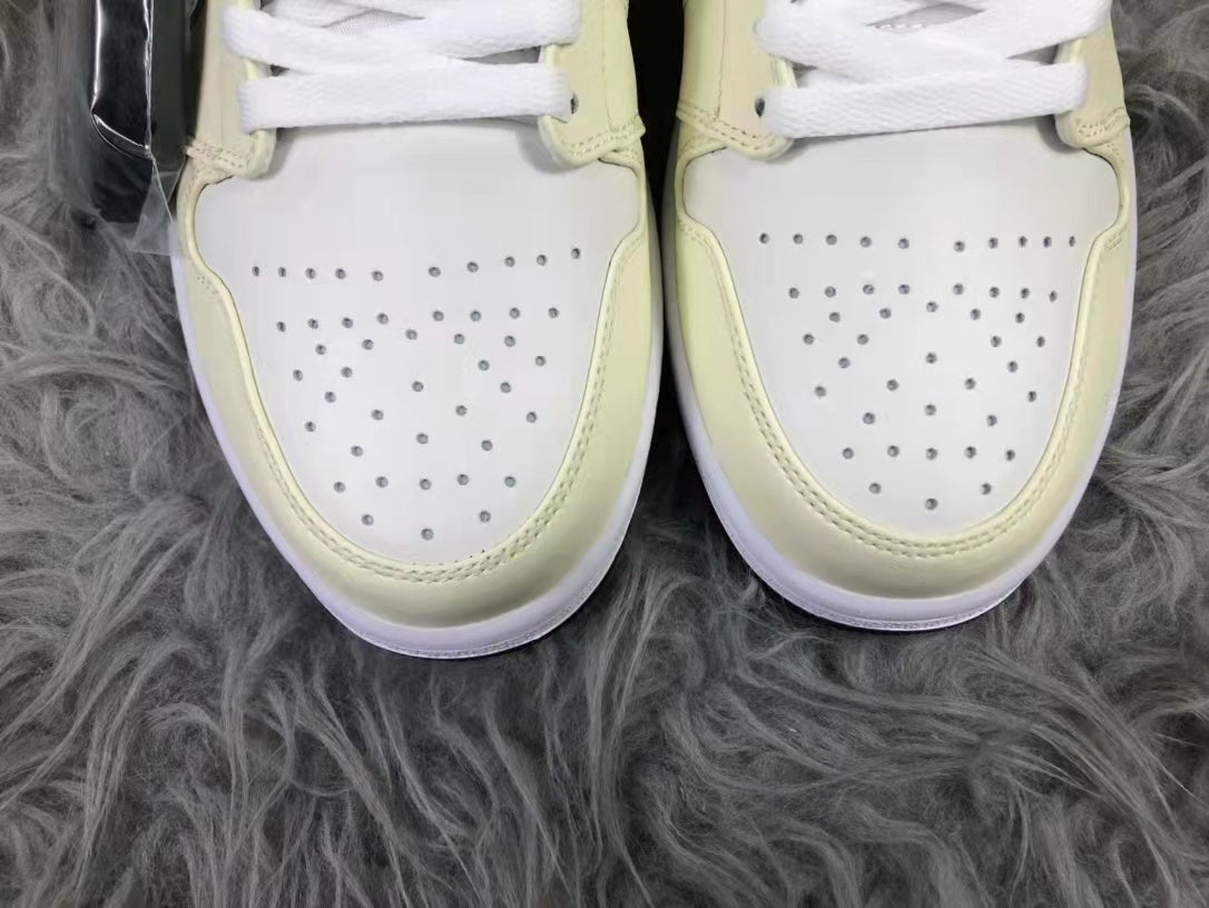 Jordan Air 1 Mid Sneakers Cream White and Black