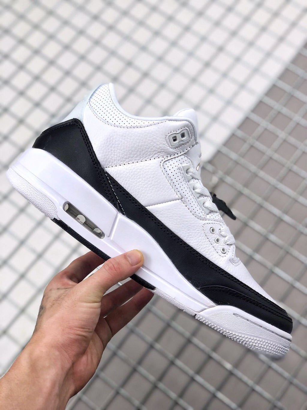 Fragment x Air Jordan 3 White Black Sneakers